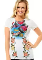 t shirt ed hardy 2012 style mujer bird white,tee shirt ed hardy